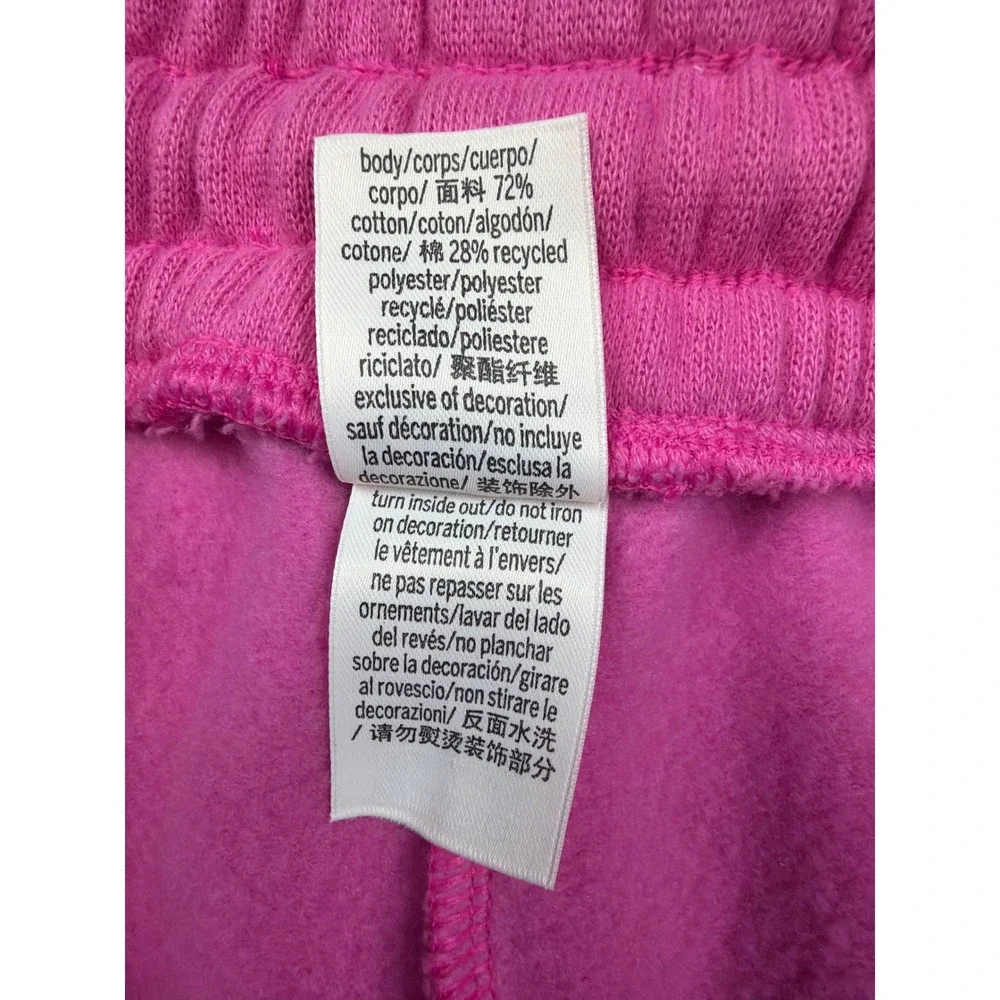 Victorias Secret PINK Ivy Fleece Sweat Shorts‎ Pink Logo Drawstring Womens Large